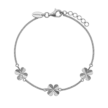 Christina Jewelry & Watches Glowing Clover armbånd i sølv med hvid zirkonia